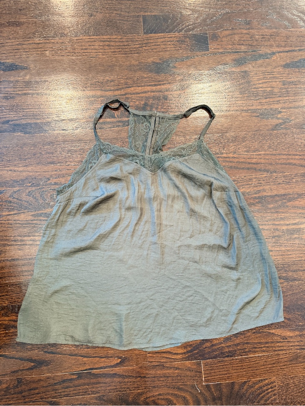 torrid Olive Green Lace-Trim Racerback Cami
